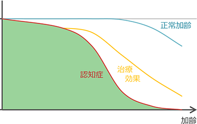 年月とともに衰える認知機能の推移のシェーマ4